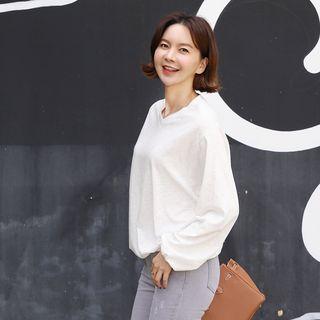 V-neck Gathered-waist Top