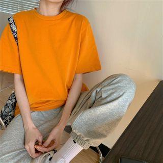 Plain Loose-fit Short-sleeve T-shirt / Plain Jogger Pants