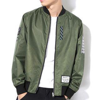Emotion Face Print Bomber Jacket