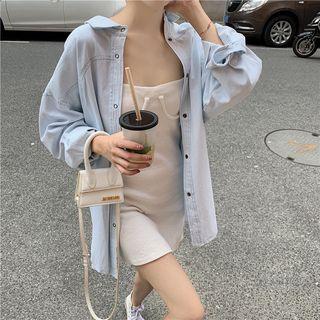 Long-sleeve Denim Shirt As Shown In Figure - One Size