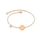 Simple And Fashion Plated Rose Gold Twelve Constellation Aquarius Round 316l Stainless Steel Anklet Rose Gold - One Size