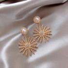 Faux Pearl Sun Drop Earring 1 Pair - As Shown In Figure - One Size