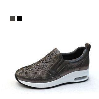 Gem-detail Pleather Air Cushioned Sneakers