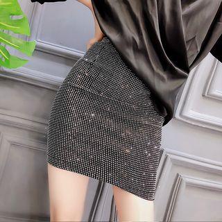 Rhinestone Pencil Skirt