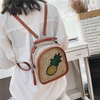 Pineapple Straw Woven Backpack