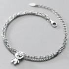925 Sterling Silver Lion Layered Bracelet S925 Silver - Silver - One Size