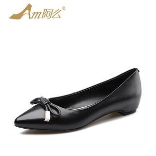 Bow Detail Pointy Hidden Wedge Pumps