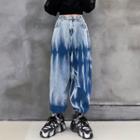 Tie-dye Baggy Jeans Blue - One Size