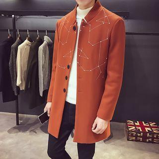 Embroidered Stand-collar Coat