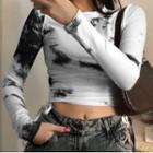 Long-sleeve Dye Print T-shirt