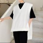V-neck Dip-back Plain Vest