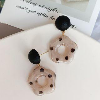 Polka Dot Flower Acrylic Dangle Earring