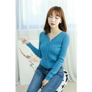 Petite Size Ribbed Slim-fit Cardigan