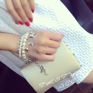 Faux-pearl Star Layered Bracelet