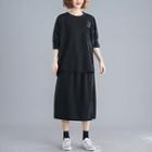 Set: Pocketed Pullover + Midi Skirt Black - One Size