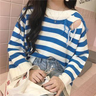 Distressed Striped Top