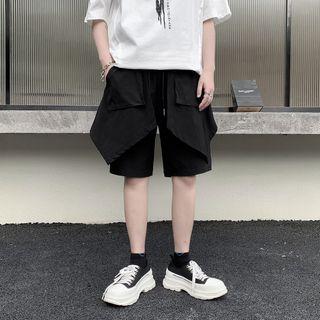 Elastic Waist Mock Two Piece Shorts