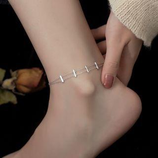 925 Sterling Silver Layered Anklet As Shown In Figure - One Size