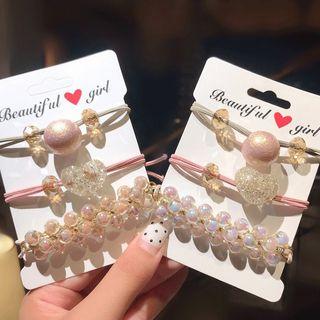 Set Of 3 : Faux Crystal Hair Tie
