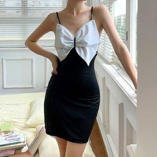 Spaghetti Strap Bow Accent Swim Dress