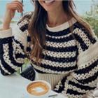 Striped Cropped Knit Sweater