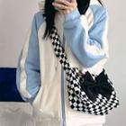 Checker Print Bow Crossbody Bag