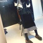 Velvet Midi Skirt Black - One Size
