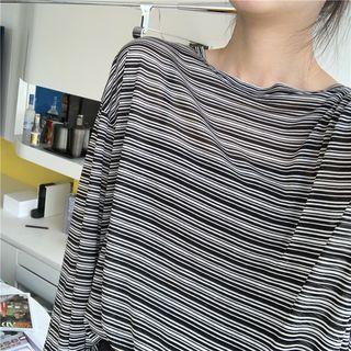 Striped Long-sleeve T-shirt Stripes - Black - One Size