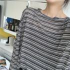 Striped Long-sleeve T-shirt Stripes - Black - One Size