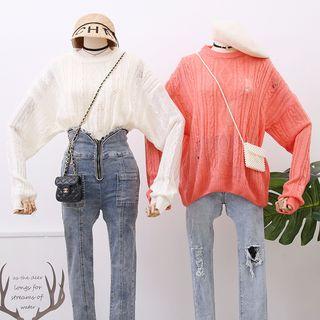 Loose-fit Cable-knit Light Top