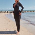 Long-sleeve V-neck Maxi Bodycon Dress