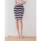 Contrast-trim Laced Skirt
