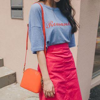 Romantic Printed Drop-shoulder T-shirt