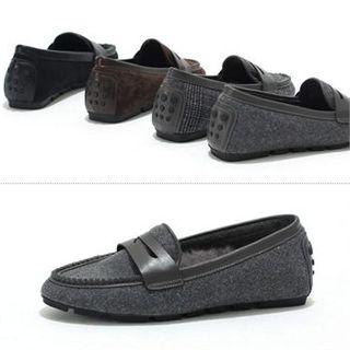 Faux-fur Lined Wool Blend Loafers