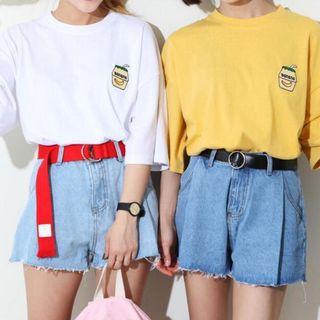 Banana Print 3/4 Sleeve T-shirt