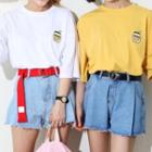 Banana Print 3/4 Sleeve T-shirt