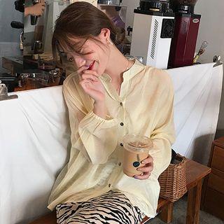 Plain Blouse Light Yellow - One Size