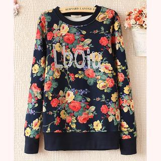 Long-sleeve Floral Pullover