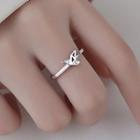 Origami Crane Sterling Silver Open Ring Silver - One Size