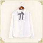Peter-pan Pleated Shirt
