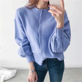 Bishop-sleeve Knit Cardigan