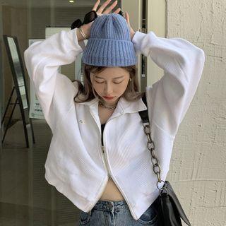 Cropped Zip Sweatshirt Jacket