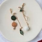 Alloy Bird & Wooden Disc Dangle Earring