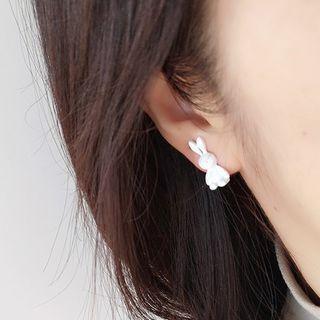 Rabbit Alloy Earring 1 Pair - White - One Size