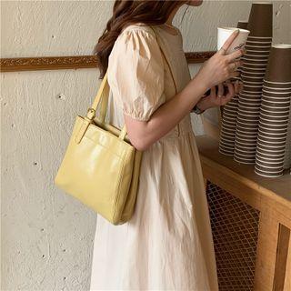 Faux Leather Handbag Yellow - One Size