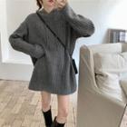 Hooded Knit Long-sleeve Sweater
