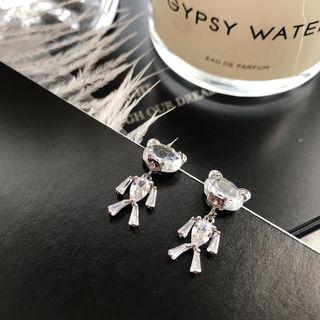 Rhinestone Bear Dangle Earring