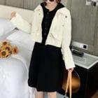 Plain Hooded Midi Dress / Denim Cropped Jacket