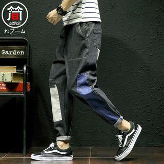 Color Panel Straight Fit Jeans