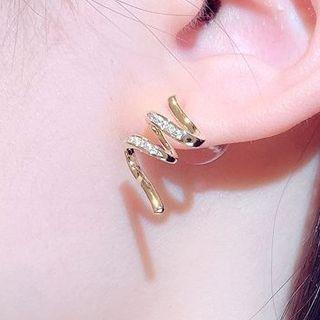 Swirl Rhinestone Alloy Earring